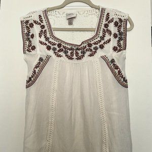 Cream Target Blouse with Floral Detailing